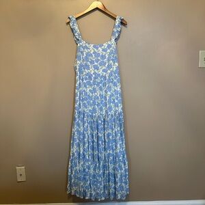 Haute Hippie Blue and White Floral Maxi Dress